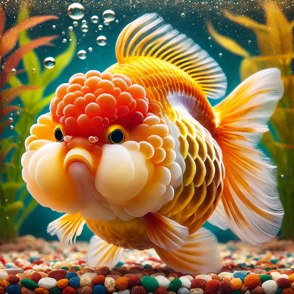 Carassius auratus lion Lejonhuvud