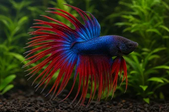 Betta splendens crowntail (Krontail kämpe)