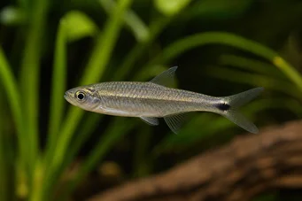 Micralestes sp. Afrikansk tetra med röda fenor