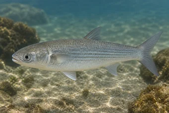 Mugil labrosus Mulor med stora läppar
