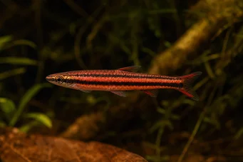 Nannostomus mortenthaleri (Korallröd penna)