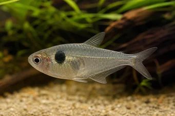Phenacogaster megalostictus (Stor fläckglas tetra)