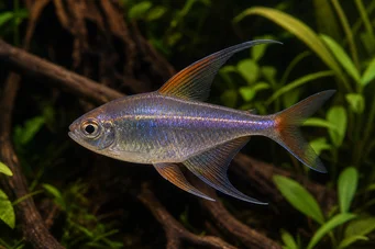 Phenacogrammus huloti Kongo tetra med svarta band