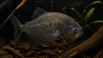 Serrasalmus rhombeus (Pacu fläckig, vit piranha)