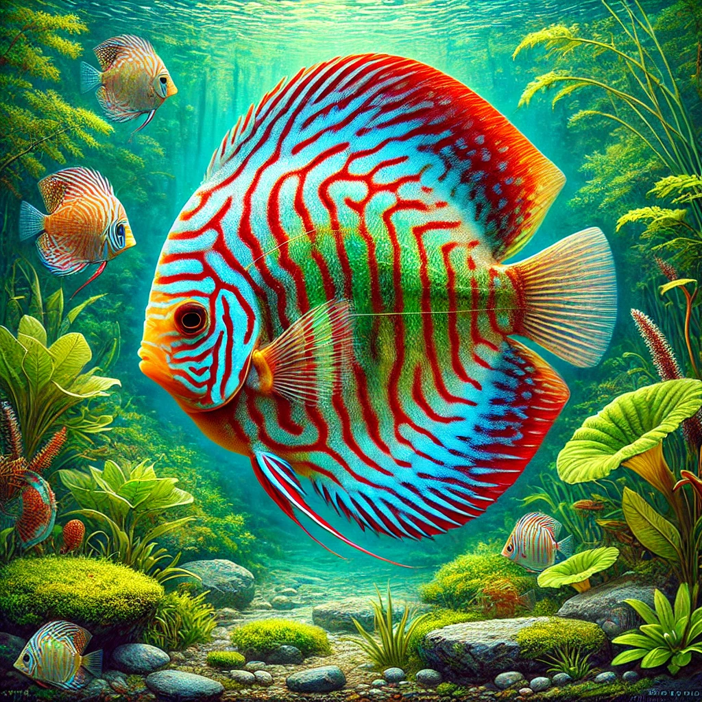 Symphysodon aequifasciatus haraldi Blå diskus